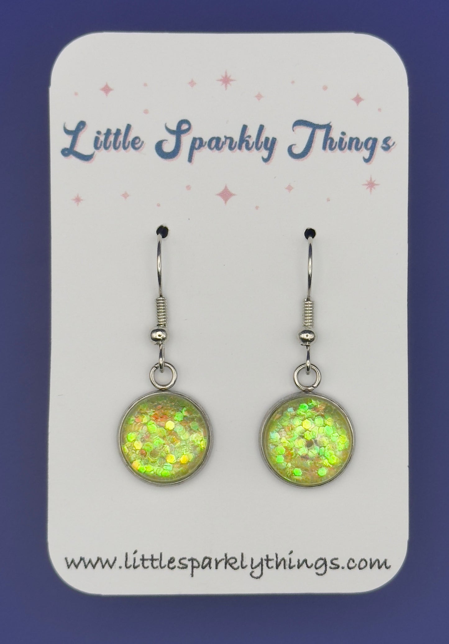 Golden Glow Fine Chunky Glitter Earrings