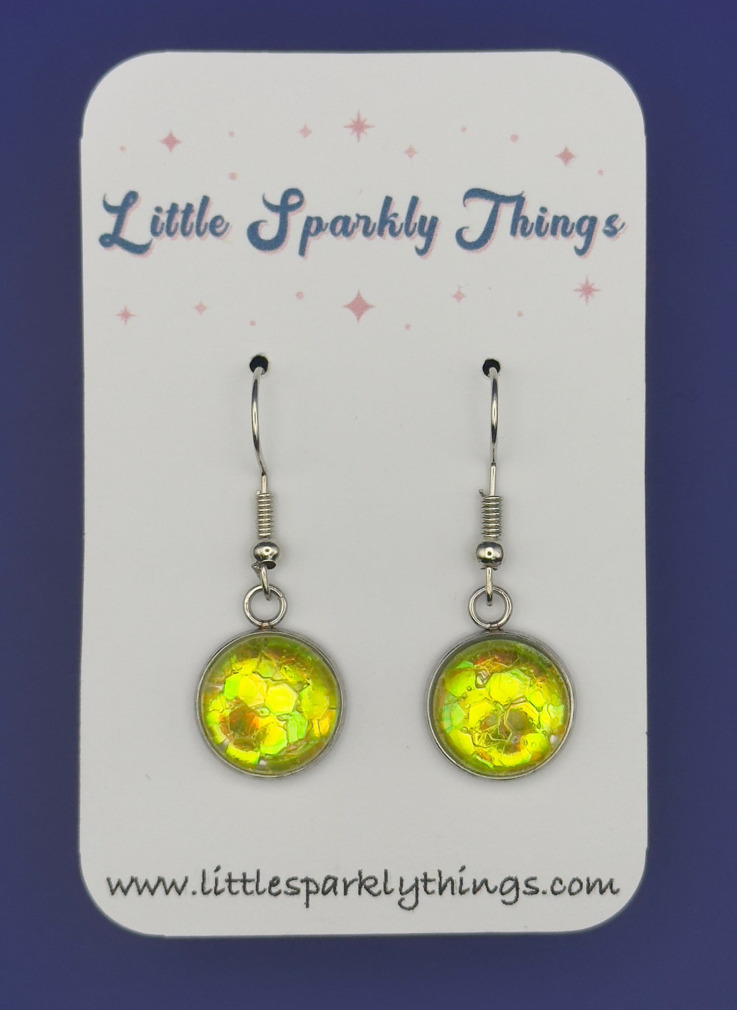 Golden Drop Chunky Glitter Earrings