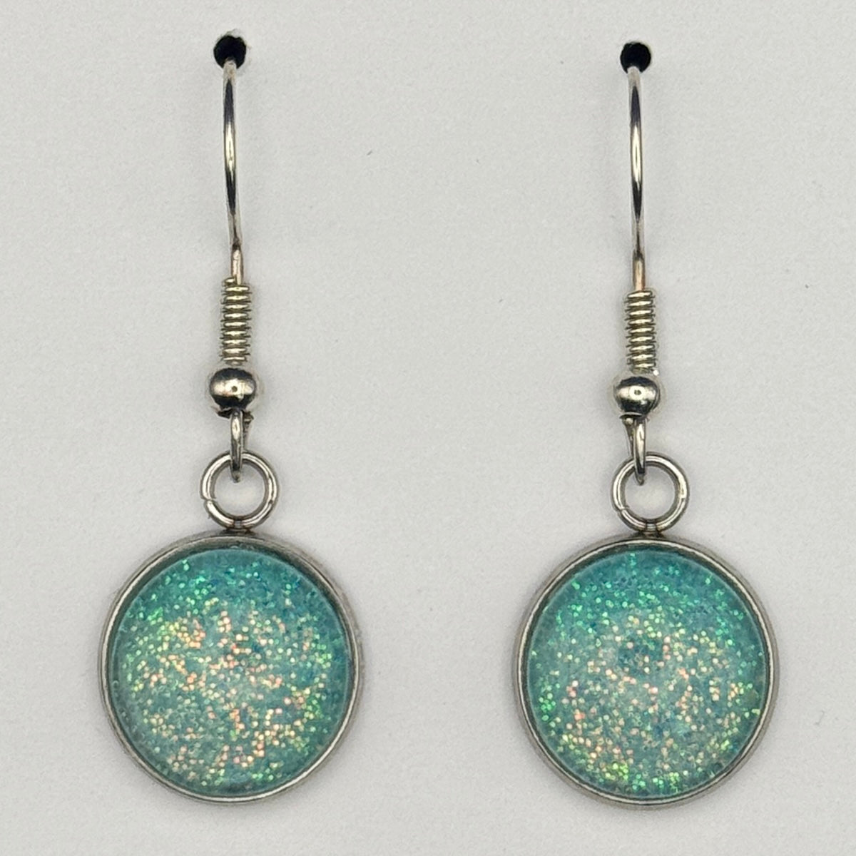 Aqua Sparkle Fine Glitter Earrings