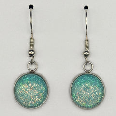 Aqua Sparkle Fine Glitter Earrings