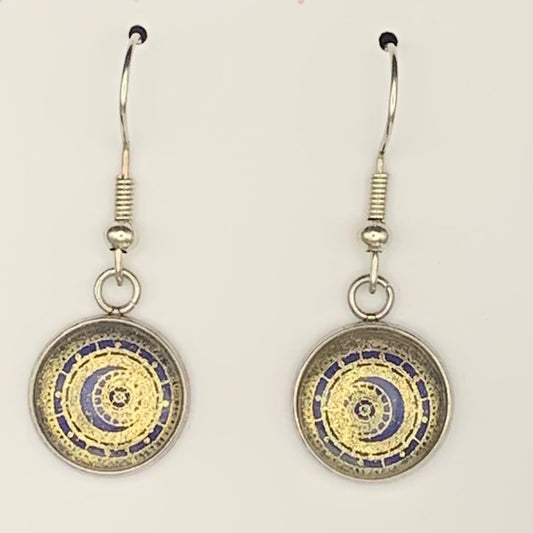 Gold Moon Design Earrings