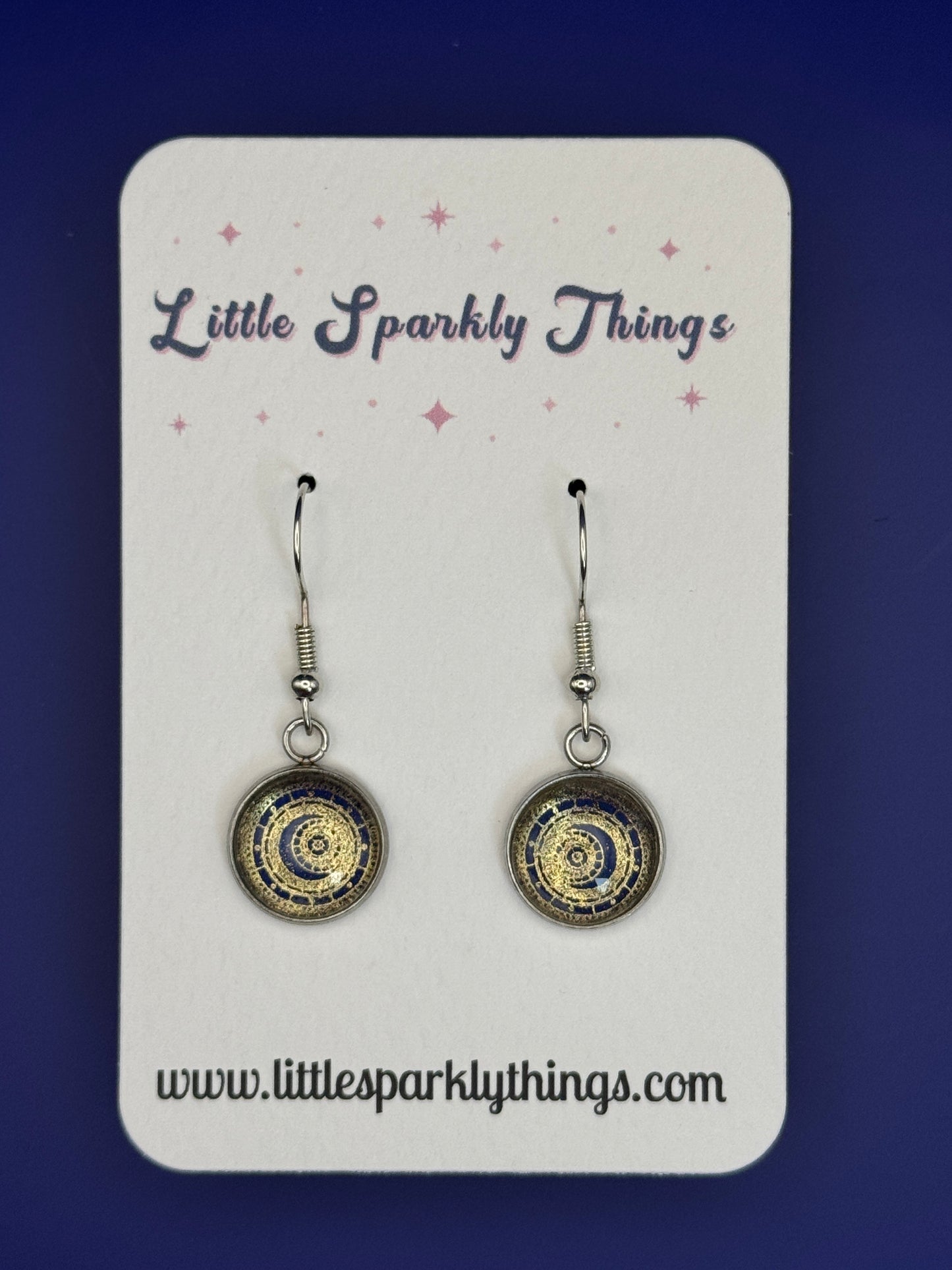 Gold Moon Design Earrings