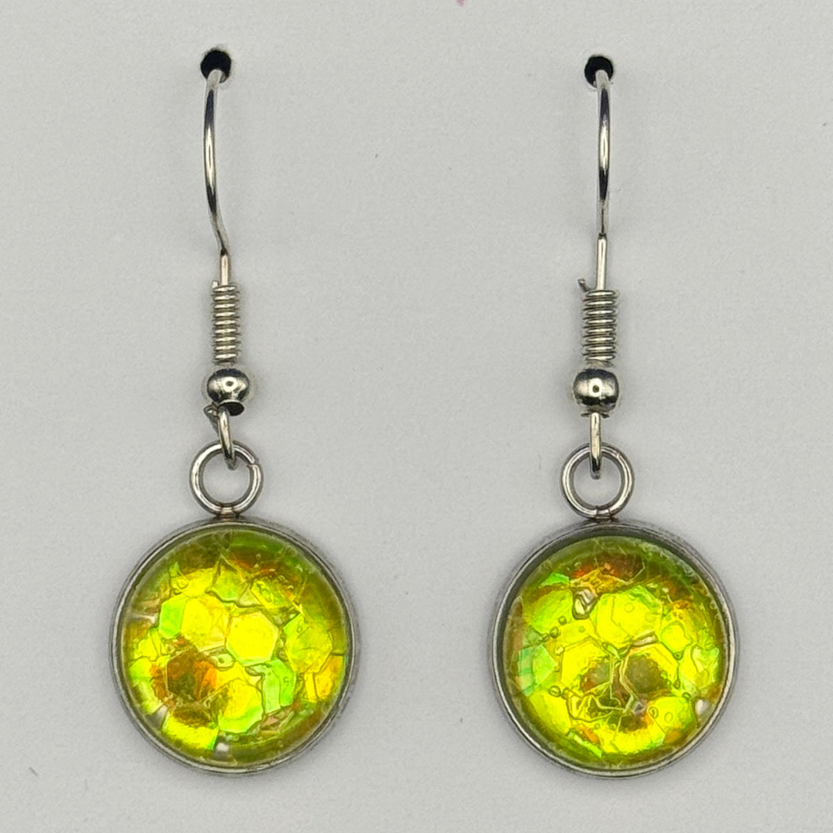 Golden Drop Chunky Glitter Earrings