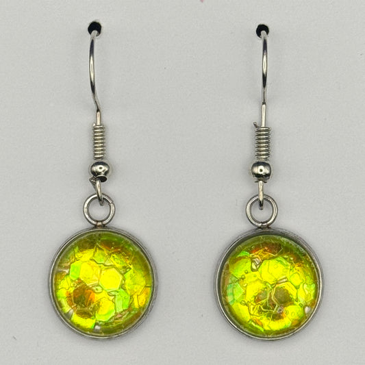 Golden Drop Chunky Glitter Earrings