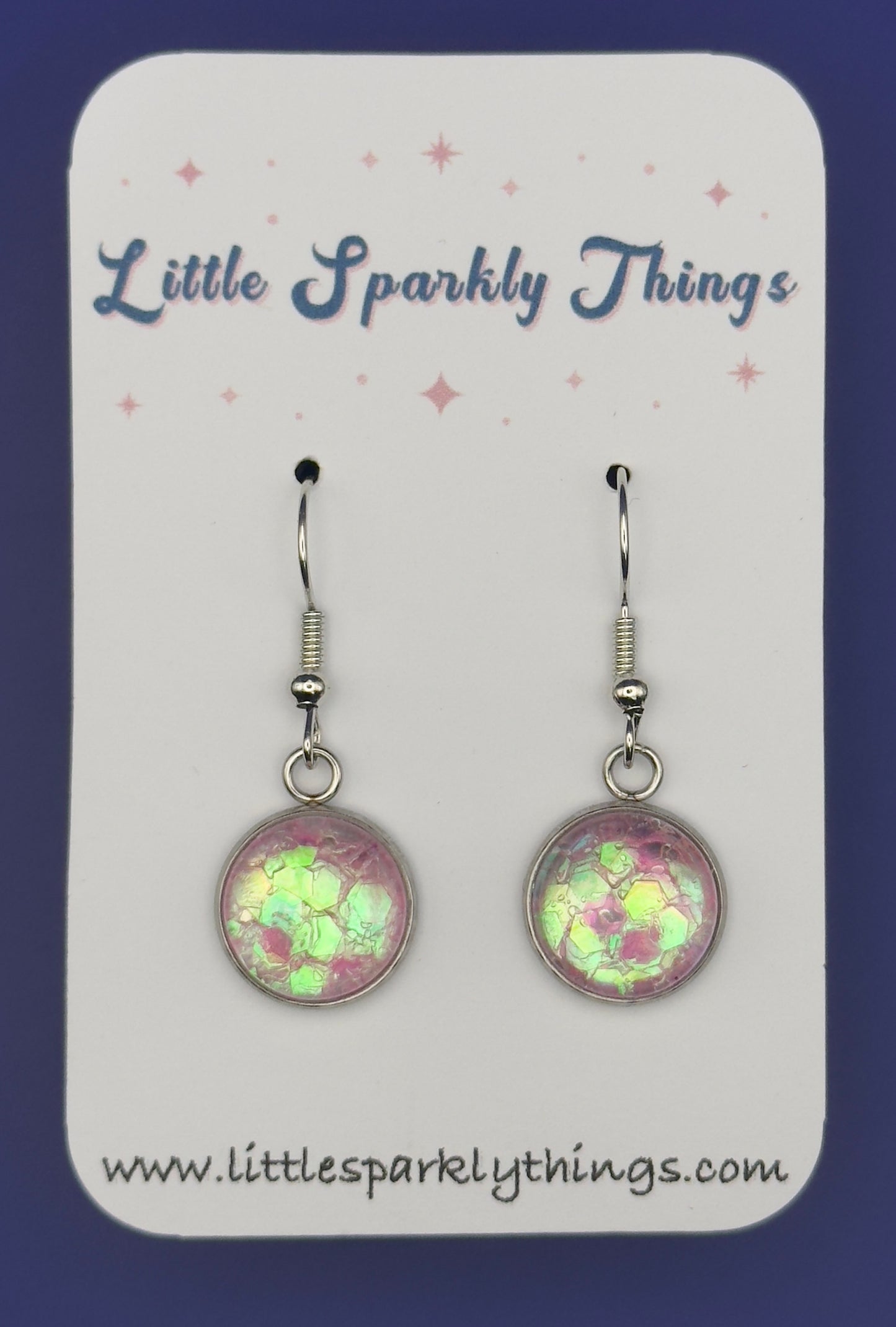 Pink Shimmer Chunky Glitter Earrings