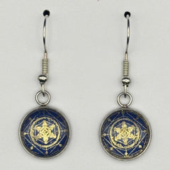 Celestial Blue & Gold Star Earrings