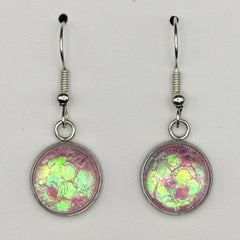 Pink Shimmer Chunky Glitter Earrings