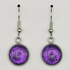 Purple Fine Glitter Earrings