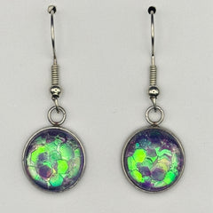 Purple/Green Iridescent Chunky Glitter Earrings